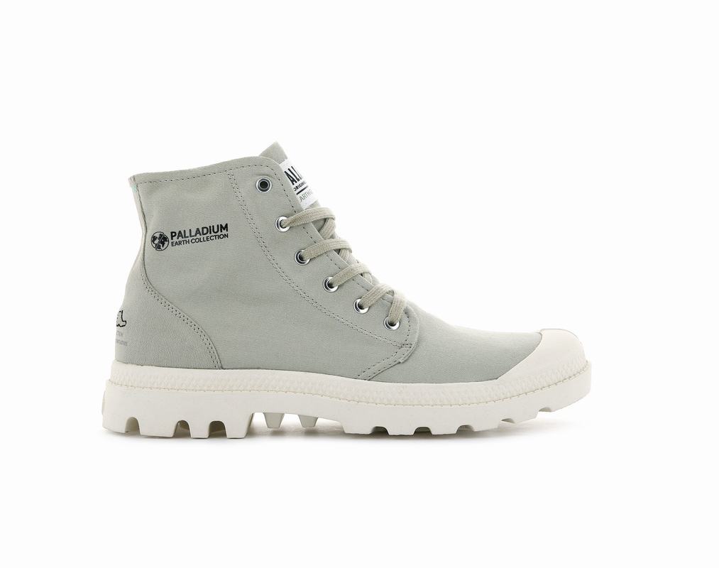 Palladium Pampa Hi Organic Ii Men's Boots Green/Grey (SBFU54213)